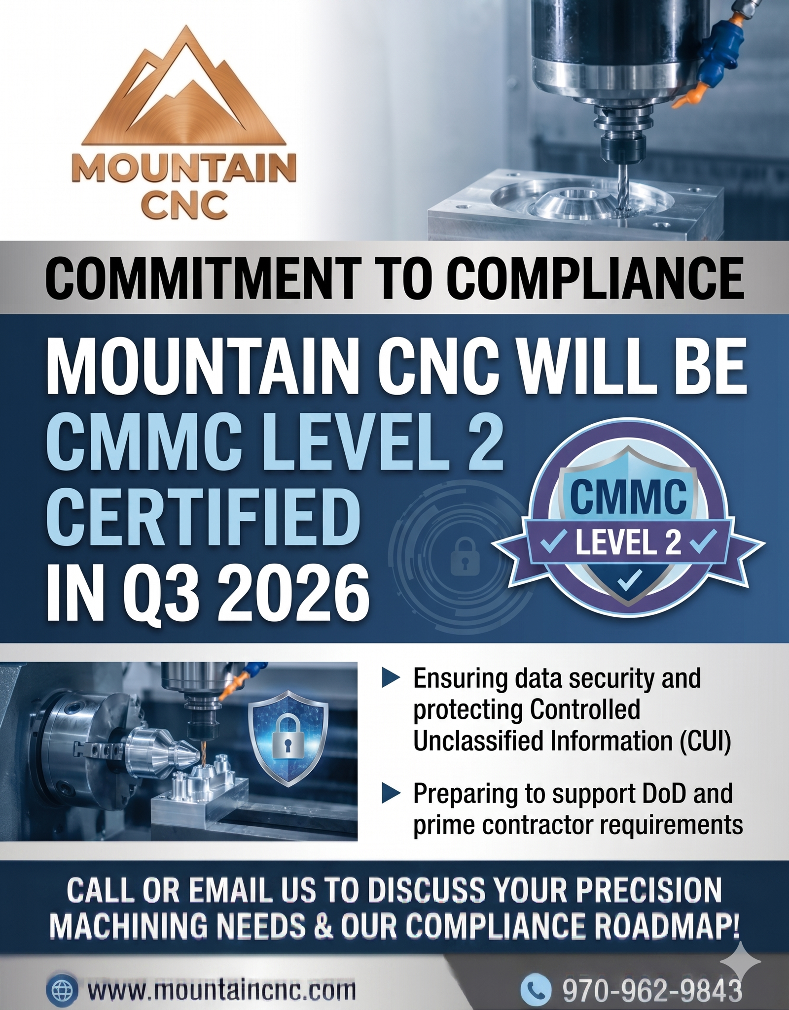 Mountain CNC CMMC Level 2 announcement